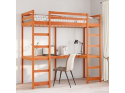 Cama Alta Sem Colchão 80x200 Cm Pinho Maciço Castanho-mel