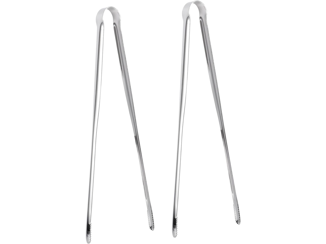 Conjunto De 2 Pinças Aço Inoxidável Cabilock Para Alimentos, Grelha, Tacos, Frigideiras E Aquecedores De Molho Prata 2 Peças