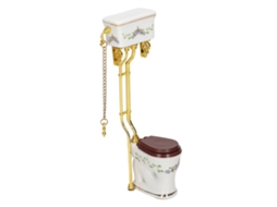 Mali miniature Toilet 1/12 Scale Vaso Sanitário Cerâmica Metal Decoração Casinha de Bonecas