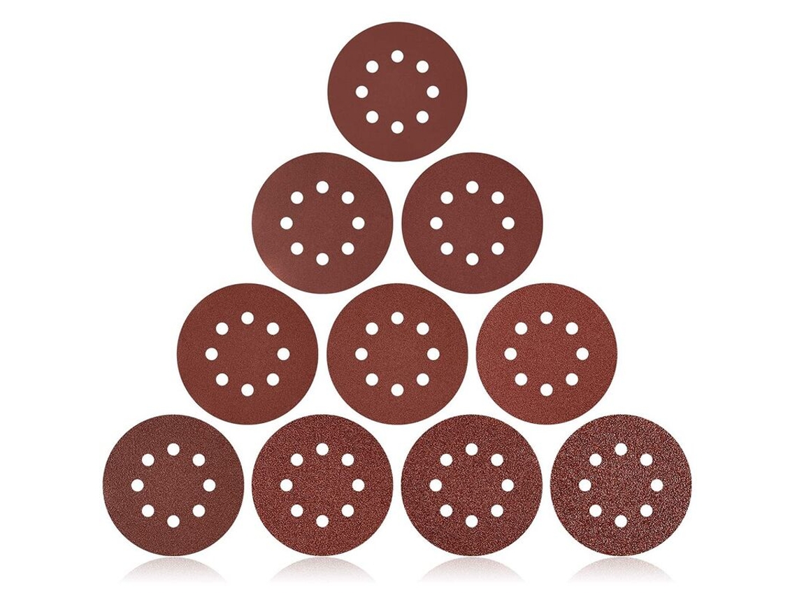Conjunto de 160 Folhas Lixa de 5 Polegadas com Velcro para Lixadeira Orbital BRILVIBERA