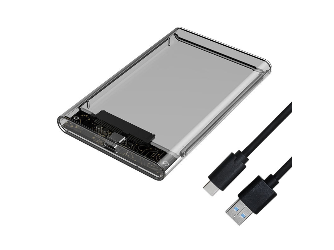 Caixa SSD 2,5 Polegadas SATA USB 3.1 Preto Transparente YANYXR