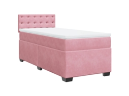 Cama com Molas/colchão 90x190 Cm Veludo Rosa MAISON EXCLUSIVE