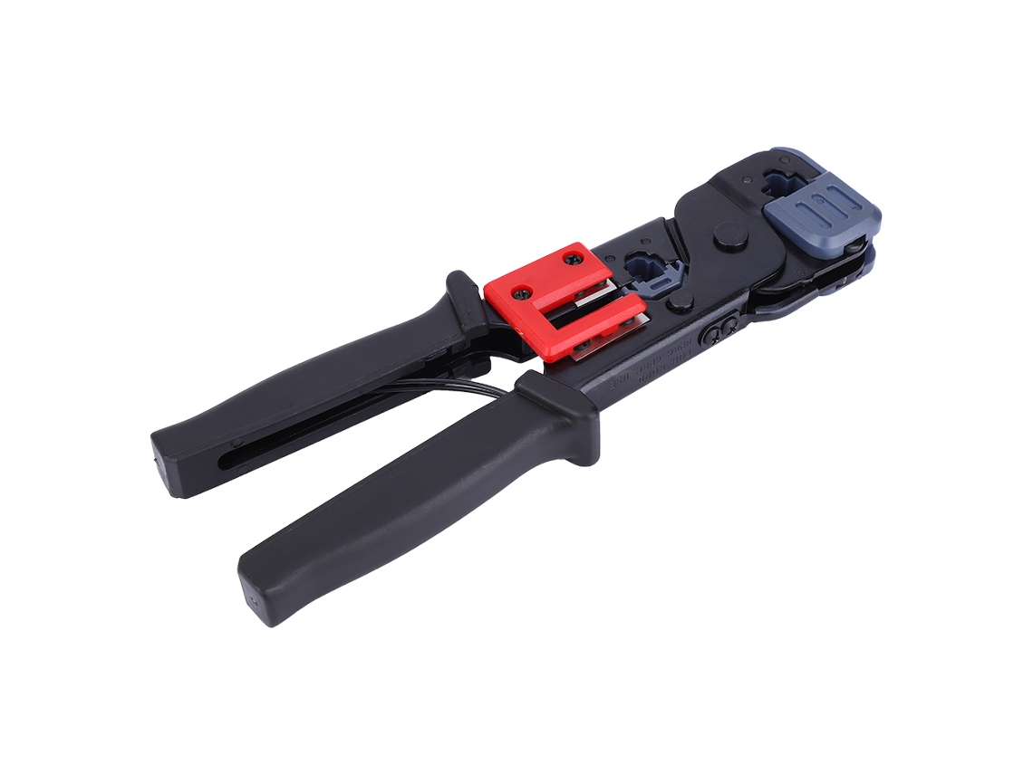 Alicate de Crimpar de Rede Multifuncional Rj Conector 68p com Ajuste Automático e Função de Descasque