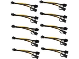 Kit Com 10 Cabos Extensores De Alimentação Para Placa De Vídeo Com Adaptador Duplo Acessórios De R Gokoco