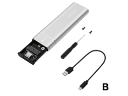 Yizhood AC Docking Station USB 3.1 Tipo C Protocolo Duplo M2 Ssd Case M.2 Ngff Sata Ssd Gabinete Externo Suporte ME Bm Chaves Prata