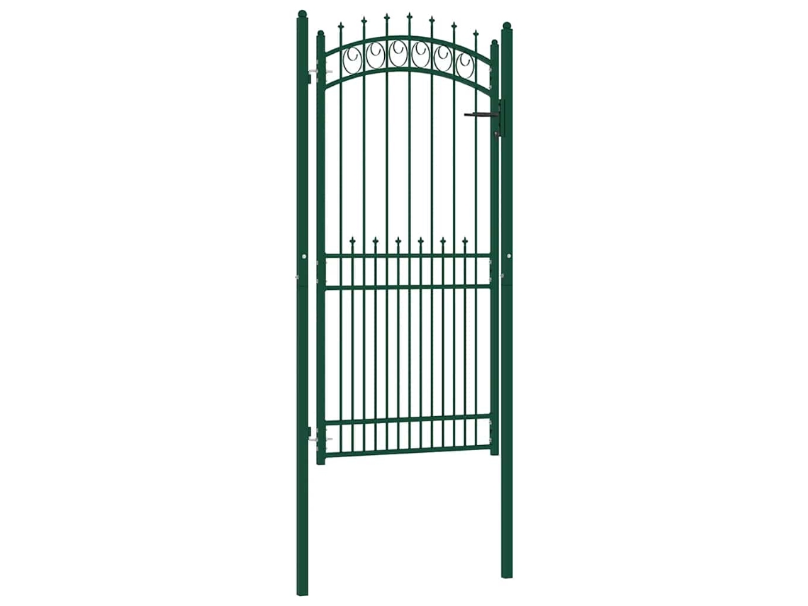 Vidaxl Portão De Cerca Emmen Com Pontas De Aço 104x147 Cm Verde