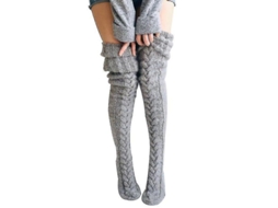 Fasst medias de Lana para Mujer, Largas Hasta La Rodilla, Con Diseño de Punto Suave Y Cálido.