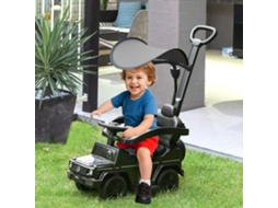 Macchina A Spinta Per Bambini 12-36 Mesi Con Licenza Mercedes, Tettuccio E Maniglia Di Spinta, 85.5x40.5x95 Cm, Nero