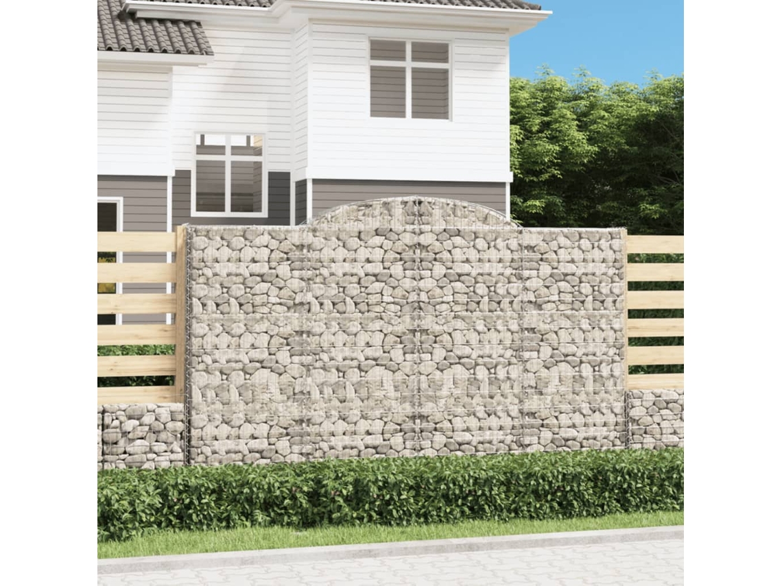 Vidaxl Cestos Gabião Arqueados 8pcs 300x50x180/200cm Ferro Galvanizado