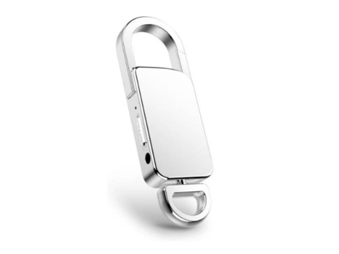Lurelia Gravador De Voz Com Porta-chaves 4gb Com Usb Recarregável, Redução De Ruído, Reprodução Mp3 Para Palestras - Prata
