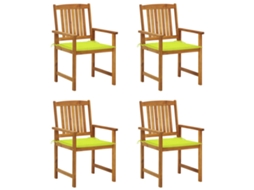 Vidaxl Cadeiras De Jardim C/ Almofadões 4 Pcs Madeira De Acácia Maciça