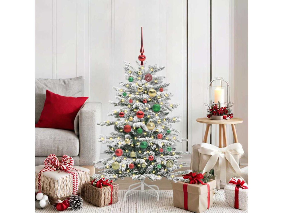 Vidaxl Árvore De Natal Articulada Artificial Branco 120 Cm Pe E Pvc