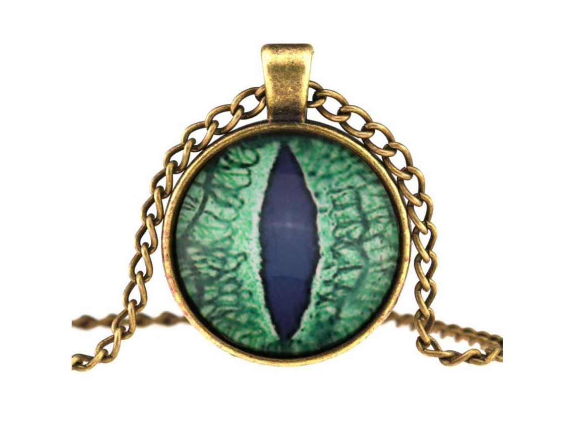 Colar Mulher Vidro Metal Padrão Olhos Estilo Retro Ocidental Verde