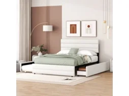 Cama 140x200 Para Duas Pessoas Com 2 Gavetas Bege