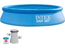 Piscina Insuflável INTEX Circular Easy Set (Bomba de Filtro - 1.250 L - PVC - 244x244x61 cm - Azul - 1,25 L)