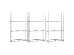 Conjunto 3 Tire Rack, Tire Racks Vidaxl Prateado Aço (110 X 40 X 200 Cm)