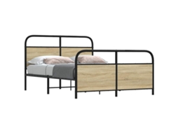 Vidaxl Estrutura Cama S/ Colchão Derivados De Madeira Carvalho Sonoma