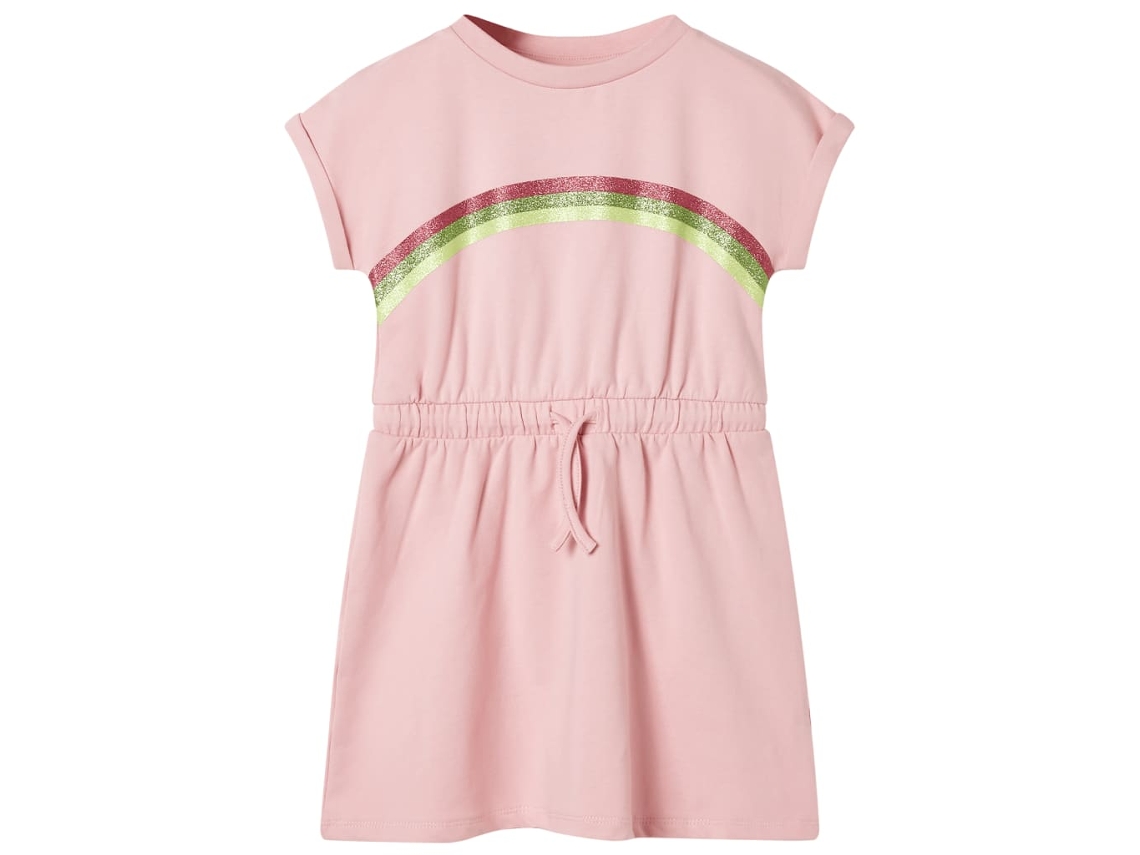 Vestido De Criança Com Cordão Rosa-claro 116