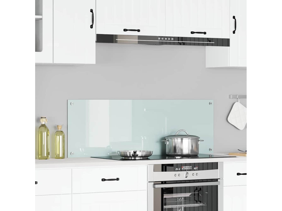 Vidaxl Painel De Cozinha Branco 120 X 40 Cm Vidro Temperado