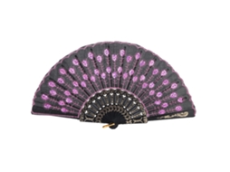 10pcs leque de mão dobrável com lantejoulas, para festa, dança, presente, decoração, rosa | S/MARCA