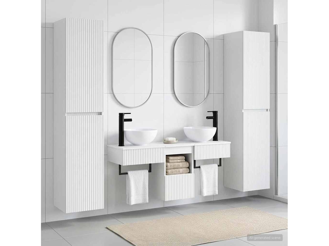 Vidaxl Conjunto De Móveis Para Banheiro 5 Unid. Branco