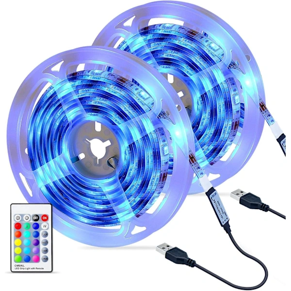 Fita de Led, Fita de Led Rgb 5050 À Prova D'água com Controle Remoto Infravermelho, 16 Cores e 4 Modos BRILVIBERA