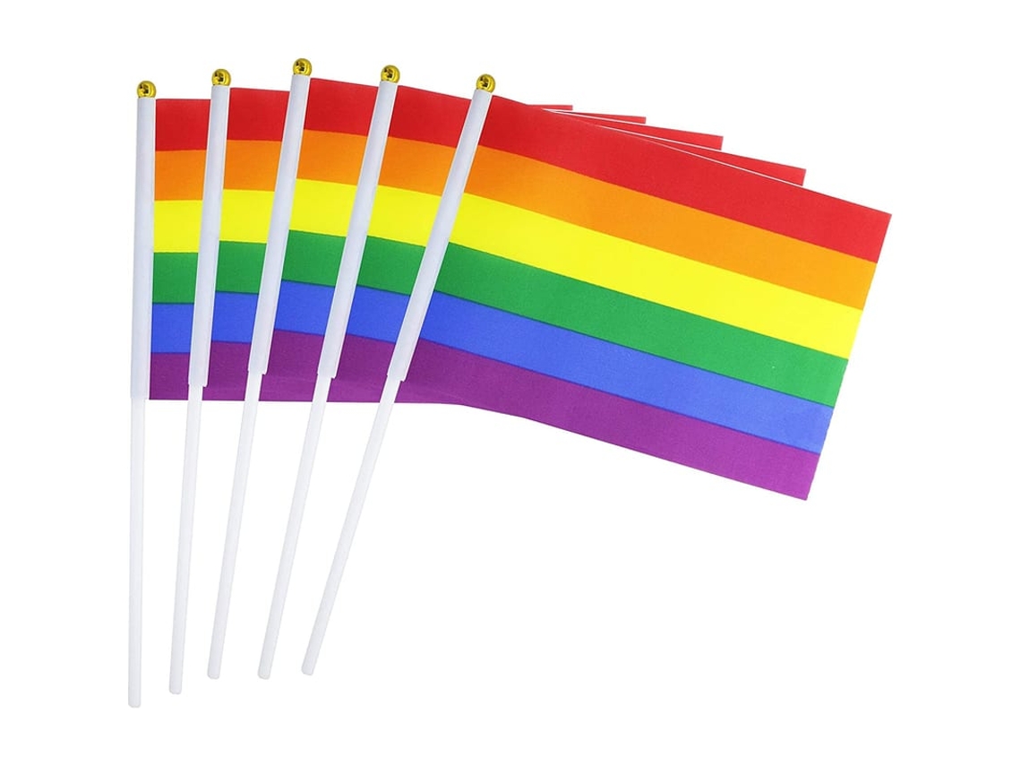 50 Bandeiras Pequenas De Orgulho Arco-íris Em Bastão Para Festa Lgbt Decoração