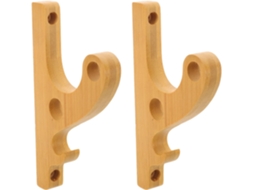 Yarnow Lote De 2 Crochês Muraux Pour - Support En Bambuu Pour, Porte - Casque, Clés, Parapluie, Vêtements,