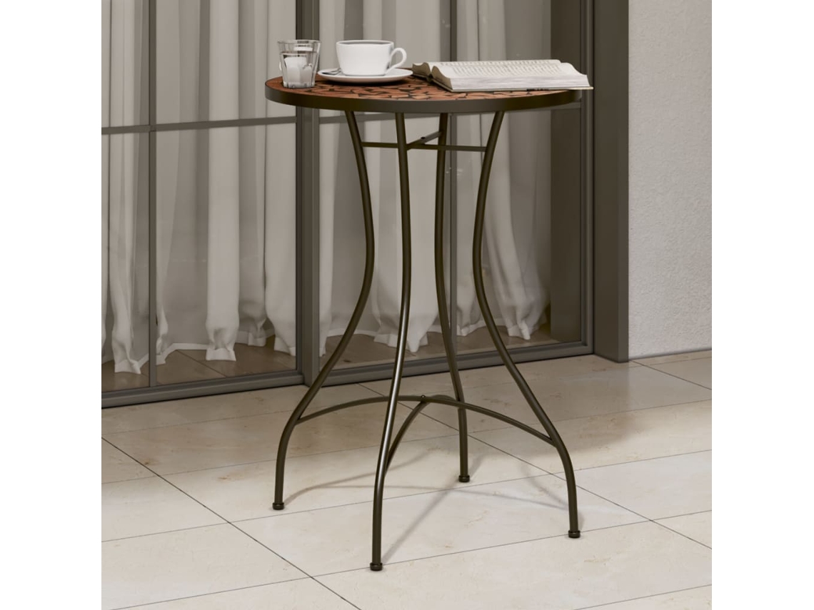 Vidaxl Mesa De Bistrô Em Mosaico Ø50x70 Cm Cerâmica Terracota
