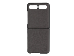 Capa de Couro LAXISCREED para Samsung Z Flip Lichia Cinza