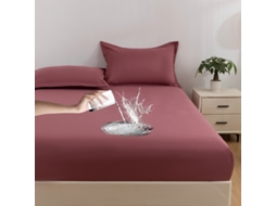 Protetor De Colchão Impermeável Czhhmart 100cmx200cm (com Par De Fronhas) Vermelho Escuro