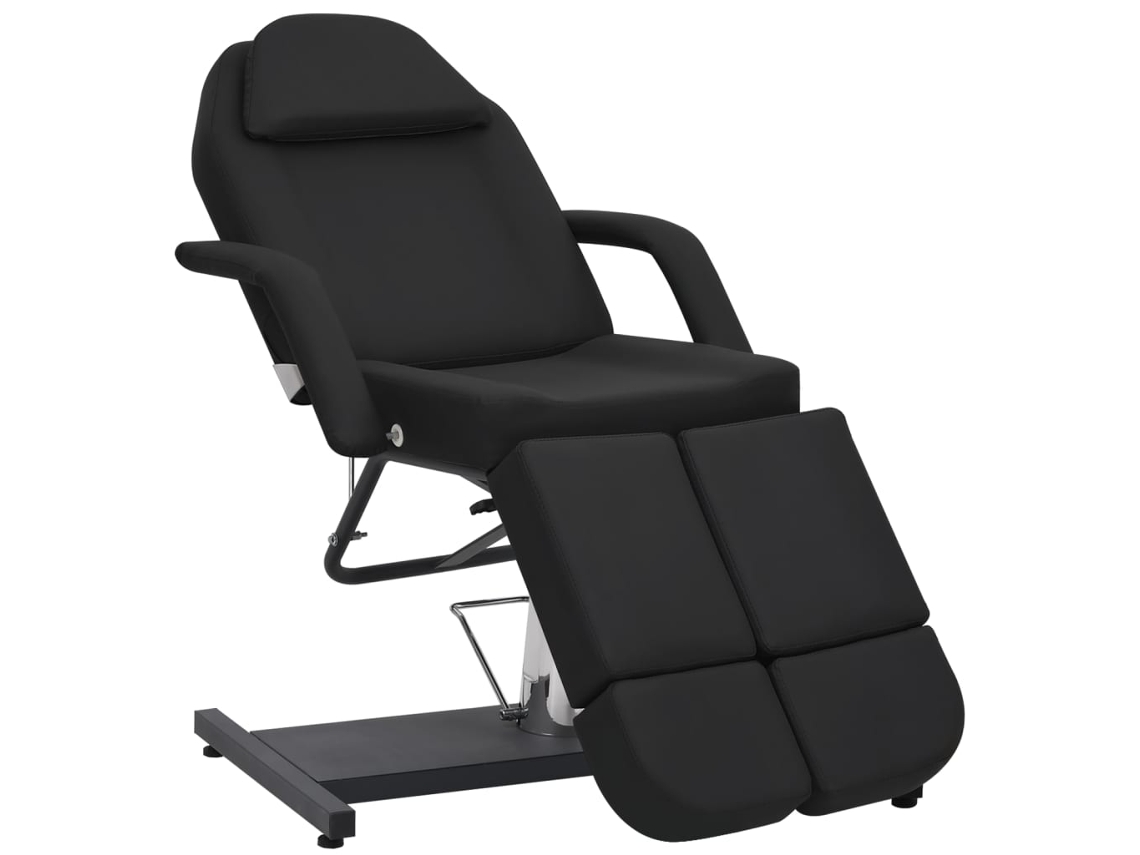 Vidaxl Cadeira De Esteticista Couro Artificial 180x62x78 Cm Preto