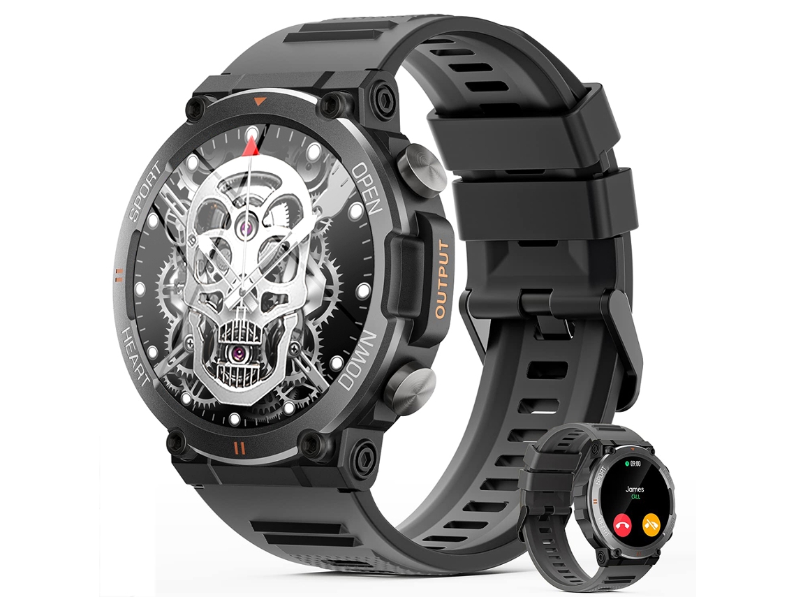 Relógio Inteligente Masculino Estilo Militar, Compatível Com Ligações Bluetooth.