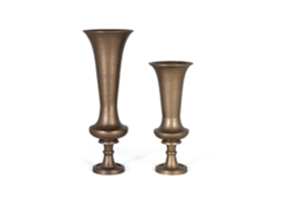 Conjunto De Dois Vasos Em Alumínio Com Acabamento Em Bronze Giner Y Colomer