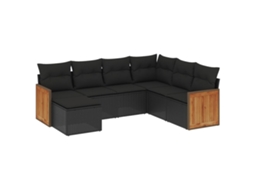 Garden Sofa Set, Garden Sofa Sets Vidaxl Preto Rattan / Vime (n/a)