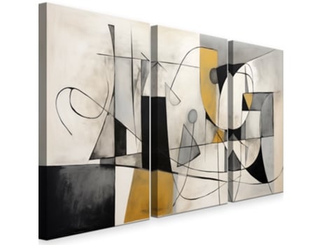 Quadro Decorativo INTELIENZOS Picasso Estilo Moderno 120cm 3 Peças