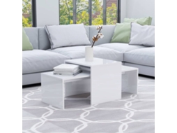 Vidaxl Conjunto Mesas Centro 100x48x40cm Contrapla. Branco Brilhante