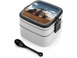 Lancheira Bento Trator Fazenda Fantasia, Grande Capacidade, Dupla Camada, Empilhável, À Prova De Vazamentos, Para