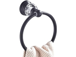 Conjunto De Acessórios Banheiro Luxo Preto Com Barra Toalha Retrátil Cristal, Suporte De Papel Higiênico Parede Com