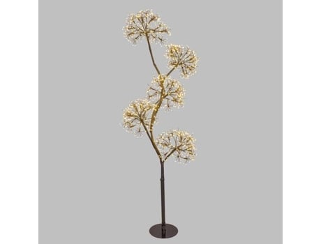 Árvore Luminosa 5 Esferas Ricas Ø20cm H120cm 1200 Micro Led Ip44 Em Metal Preto Lotti