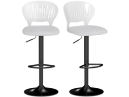 Conjunto de 2 bancos altos giratórios em altura regulável 84-105 cm 40,5x43x84 branco S/MARCA