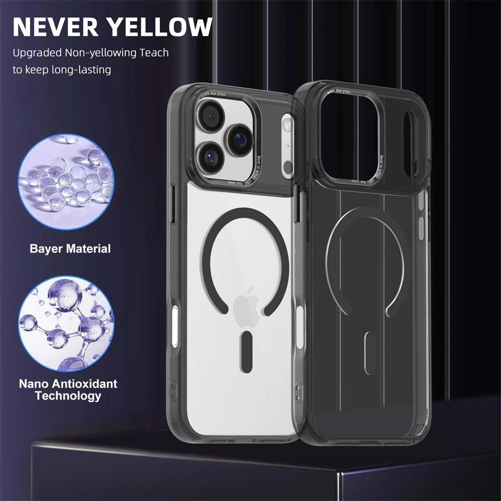 (iphone 15 Plus, Preto) Capa Magnética Para Iphone, Compatível Com Carregamento Sem Fio Magsafe.