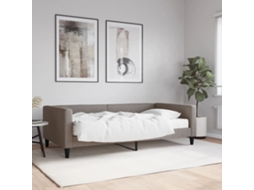 Vidaxl Sofá-cama Com Colchão 100x200 Cm Tecido Cinzento-acastanhado