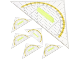 Conjunto De 6 Réguas Triangulares Portáteis Em Pp Para Desenho E Medição Ilustração Técnica Arquitetura Estudantes