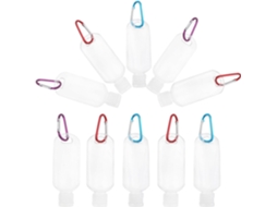Garrafas Recarregáveis Com Gancho, 50ml, Petg, Pacote Com 10 Unidades, Cor Aleatória.