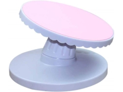 Base Giratória para Decoração de Bolos com Plataforma Rotativa e Ajustável Rosa/branco DUREFORWARD