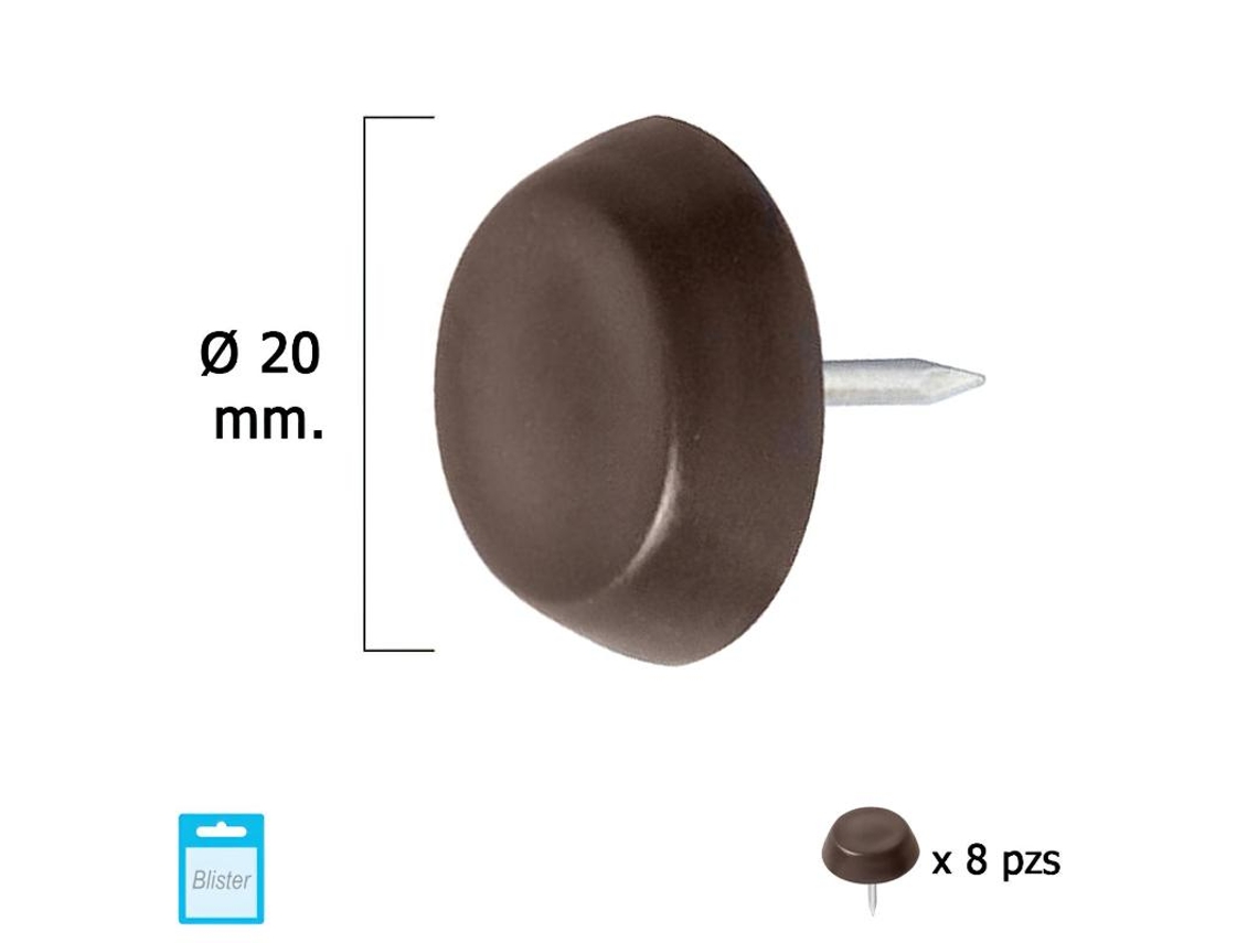 Deslizante grande marron ø20 (blister 8 unidades)