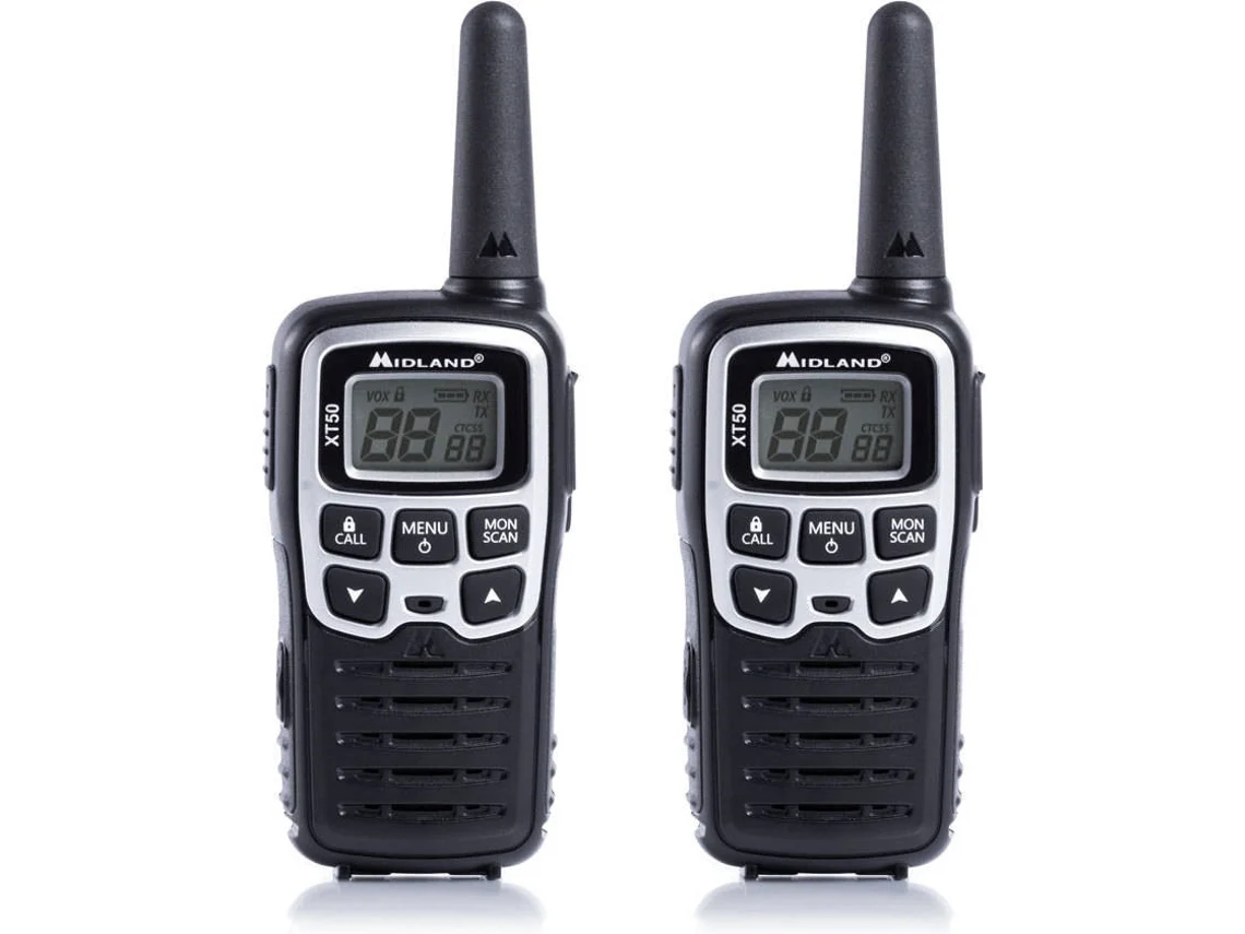 Walkie-Talkie MIDLAND XT-50 C1178 (24 Canais - Até 8 Km - Até 12h - Preto)