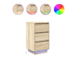 Mesa de Cabeceira com Luzes Led Carvalho Sonoma MAISON EXCLUSIVE (38x34x65 cm)