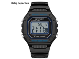Relógio Digital Masculino , À Prova D'água, com Visor Digital Led com Luz de Fundo e Resistente a Choques. MDUG (preto e Azul)